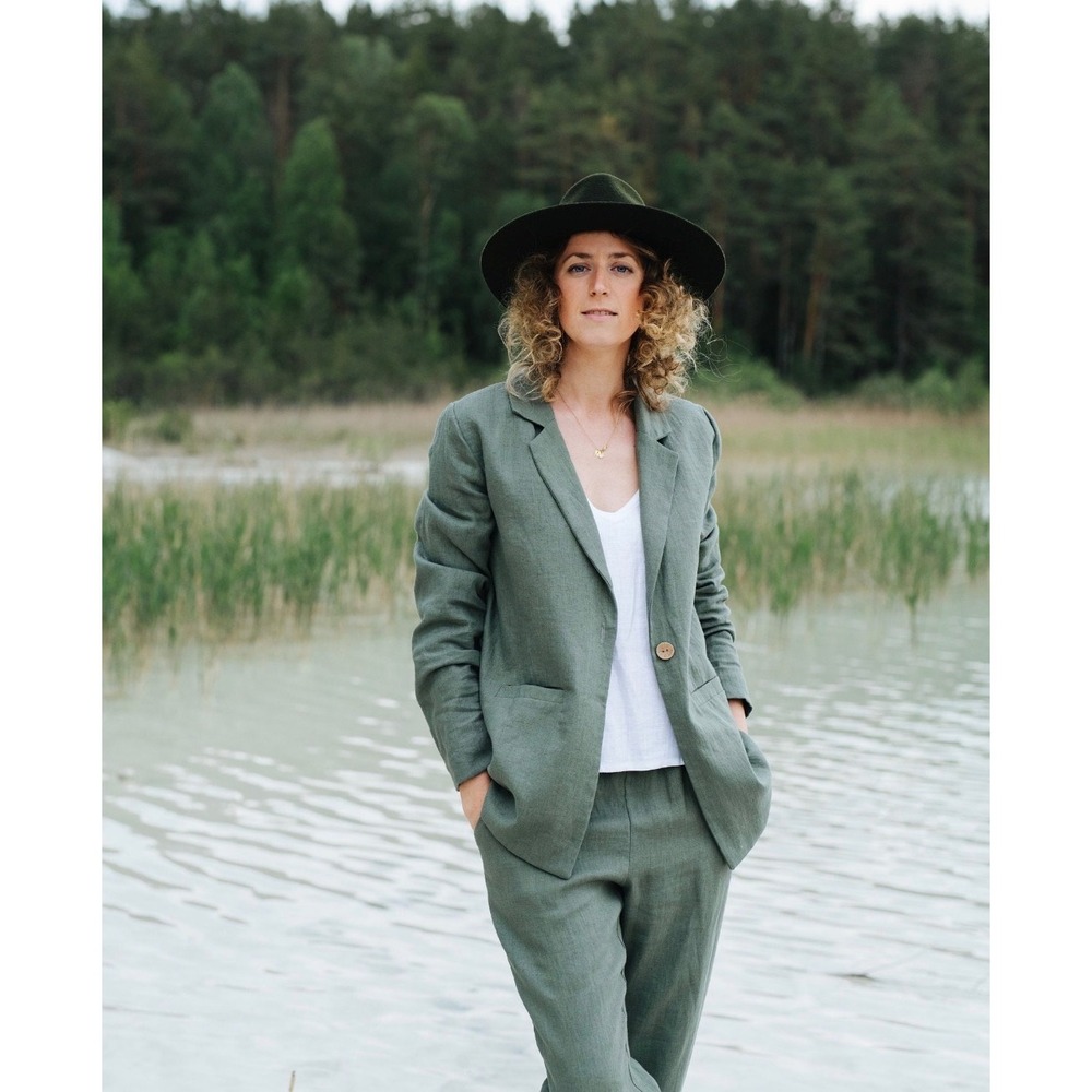 Mantaikotai Minimalist Coastal Mlian Suit Linen Blazer Sage Green XL‎ Capsule